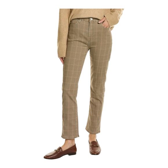 Frame Jeans Le Super High Nectarine Plaid Straight brown size 32 - Picture 1 of 9